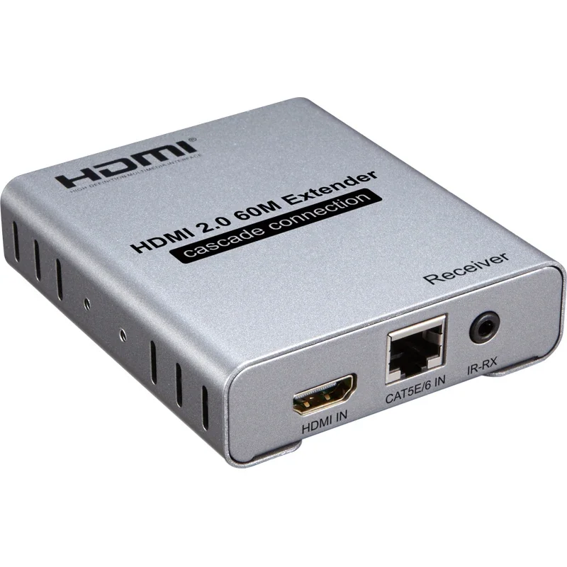 Imagem -03 - Hdmi 2.0 4k 60hz 60m Hdmi Extensor sobre Rj45 Ethernet Lan Cat5e Cat6 Cabo Cascata Conexão pc para tv Transmissor Receptor