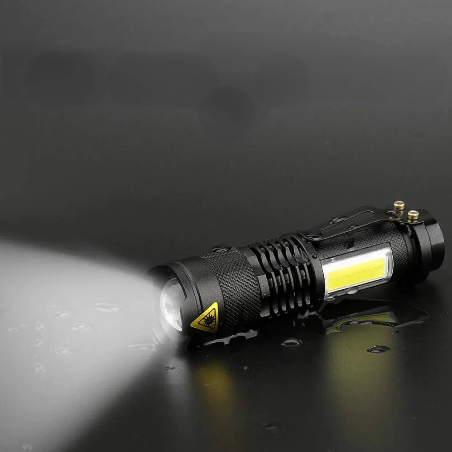 Ultra Bright Waterproof COB Mini Zoom Strong Light Flashlight Q5: Compact, Durable, and Versatile Torch for Outdoor Adventures. 