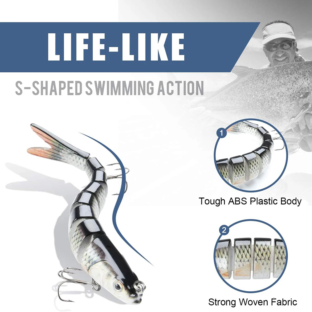Swimbait multiarticular sonajero – Señuelo lubina hundimiento lento - imagen 3