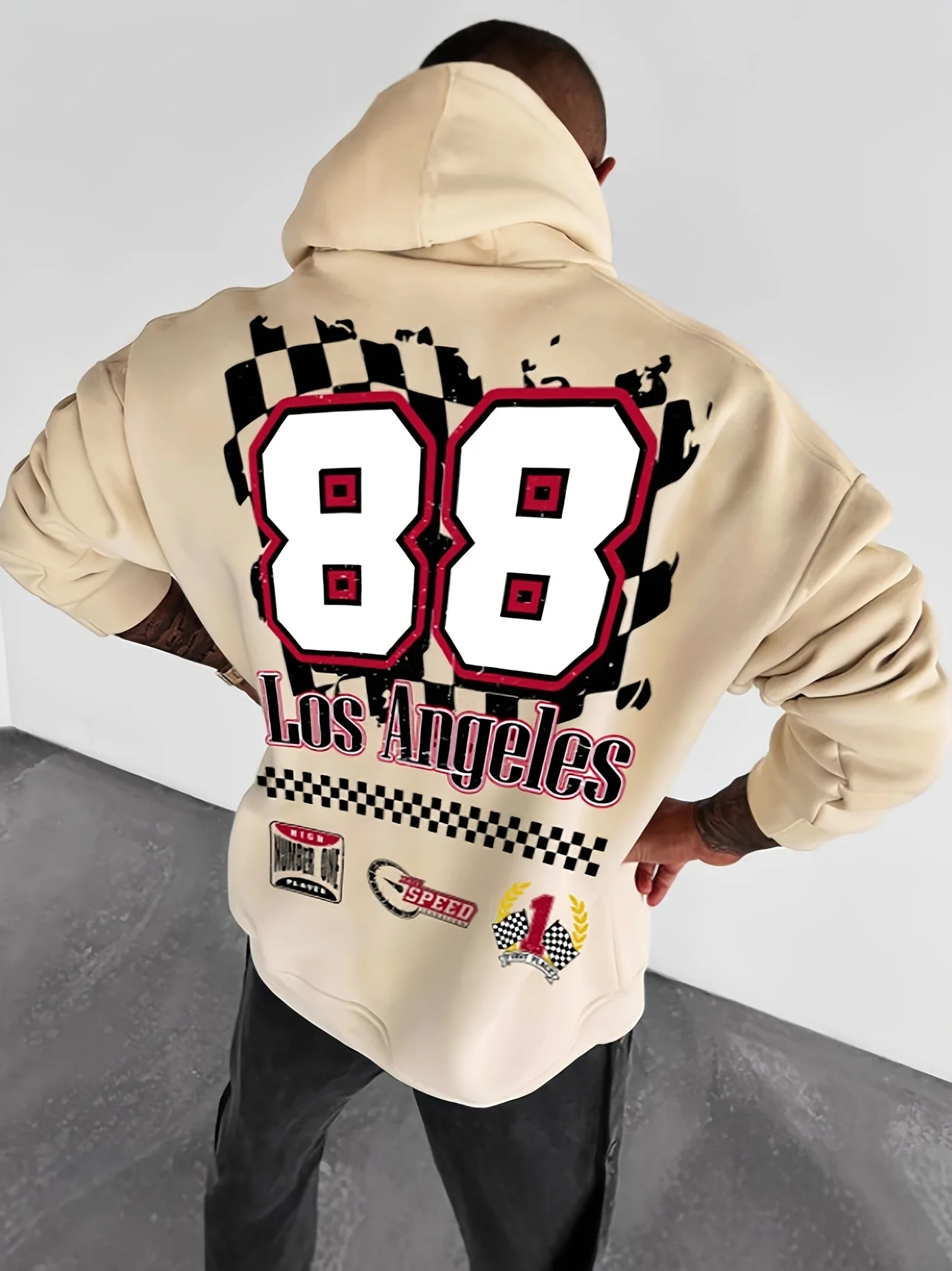 

25/26 Популярная осенне-зимняя толстовка с капюшоном Y2K номер 88, пуловер с элементами, повседневная уличная женская толстовка больших размеров, подходит для взрослых