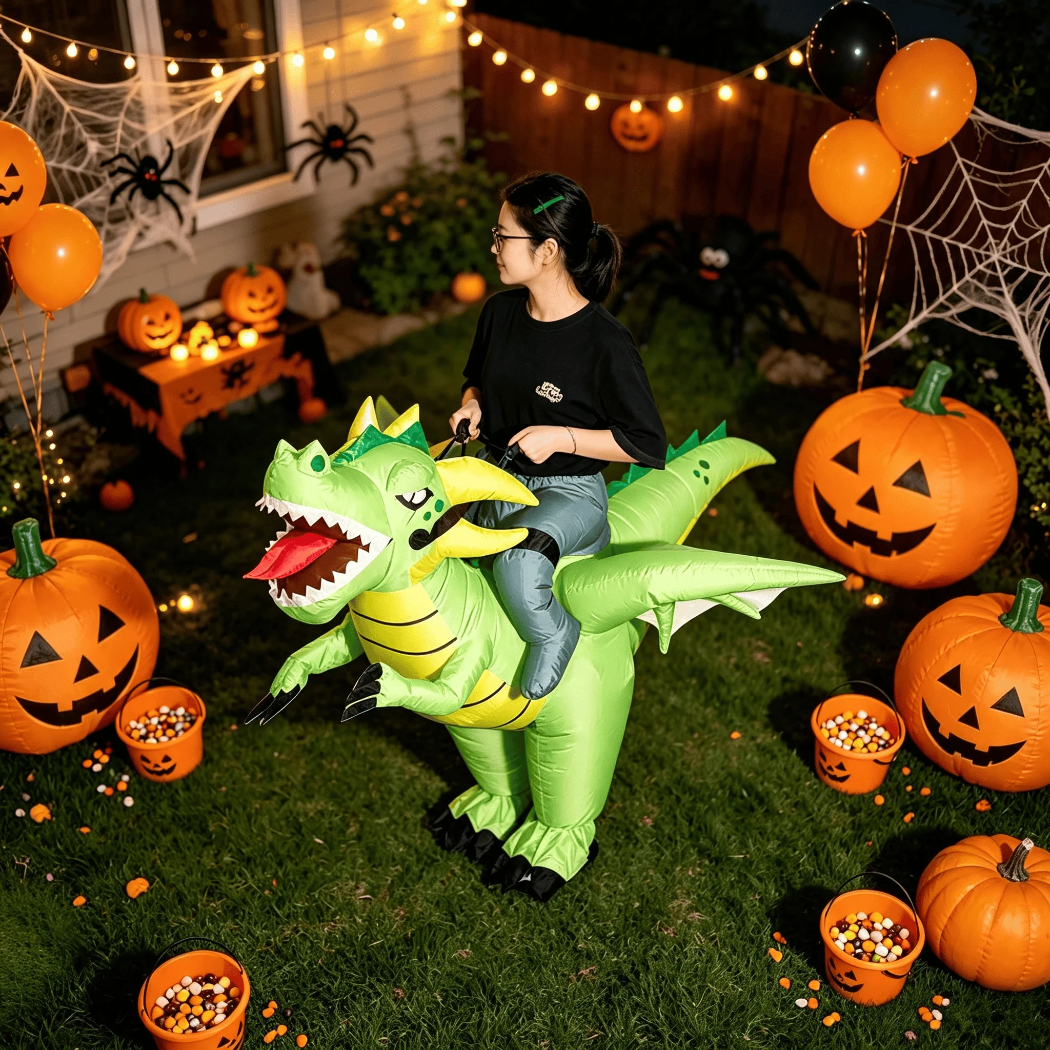 1 pcs Halloween Inflatable Dra - огляд і ціна Inflatable Dinosaur Costume Adult