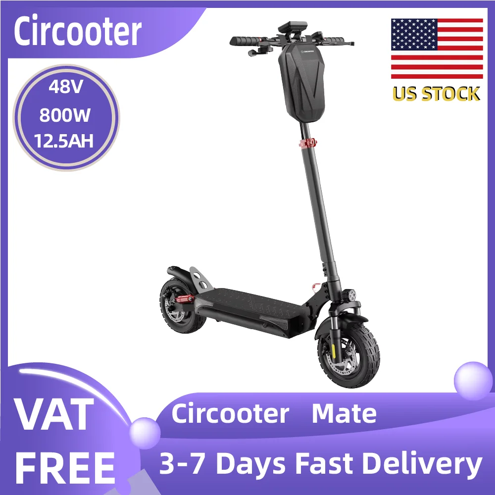 

Circooter Mate adult electric scooter, 800W motor, 48V12.5AH, folding E-scooter, 10-inch tires, E-mountain scooter