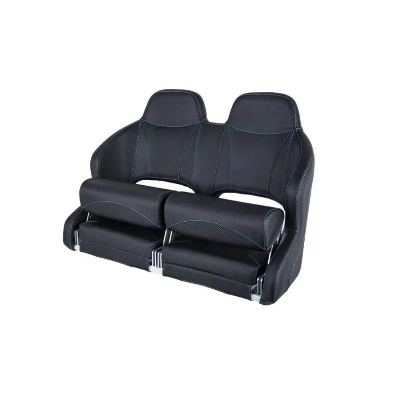 2 Person Double Flip Back Seat Waterproof Flip Up Captain Seat Marine Folding 2-Seater Bench Seat For Boats Yacht