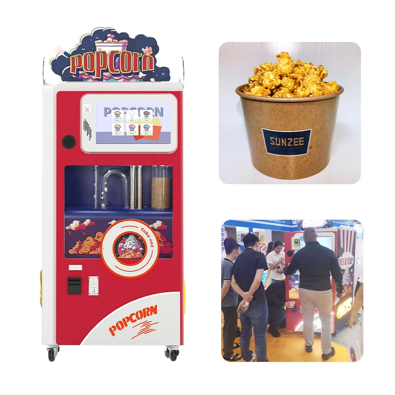 Popular Fast Food Cinema Popcorn Vending Machines Automatic Snacks Popcorn Vending Machine