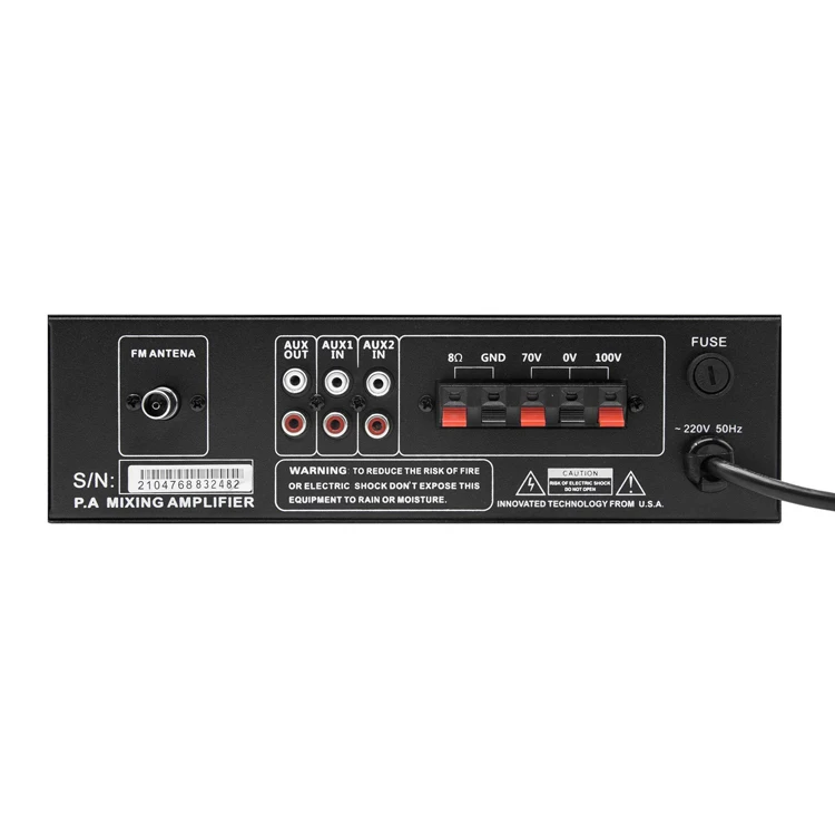 Thinuna TA-50D II Mini Professional PA Public Address Audio System USB Tuner BT Audio Mixer Amplifier Integrated Power Amplifier