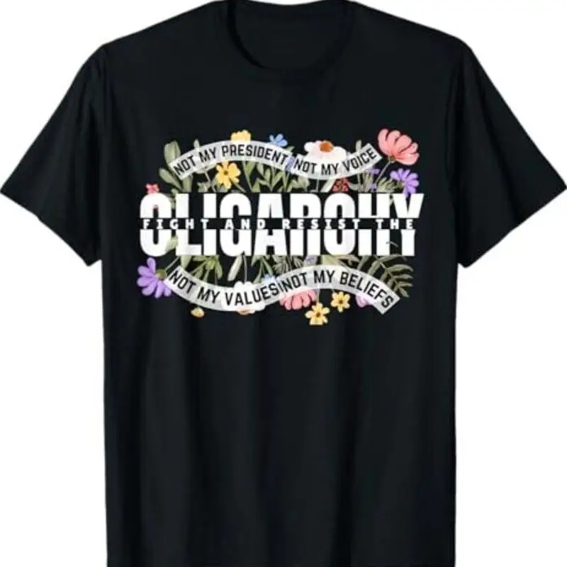 

Футболка «Не мой президент с цветочным принтом» и «Простой олигархи»