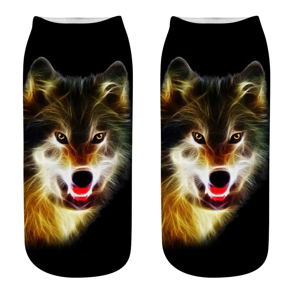 Wild Wolf Series Unisex Sox Women's Funny Cartoon Animal Cute 3D Print Ankle Socks Hot Fashion Punk Gothic Club Sokken