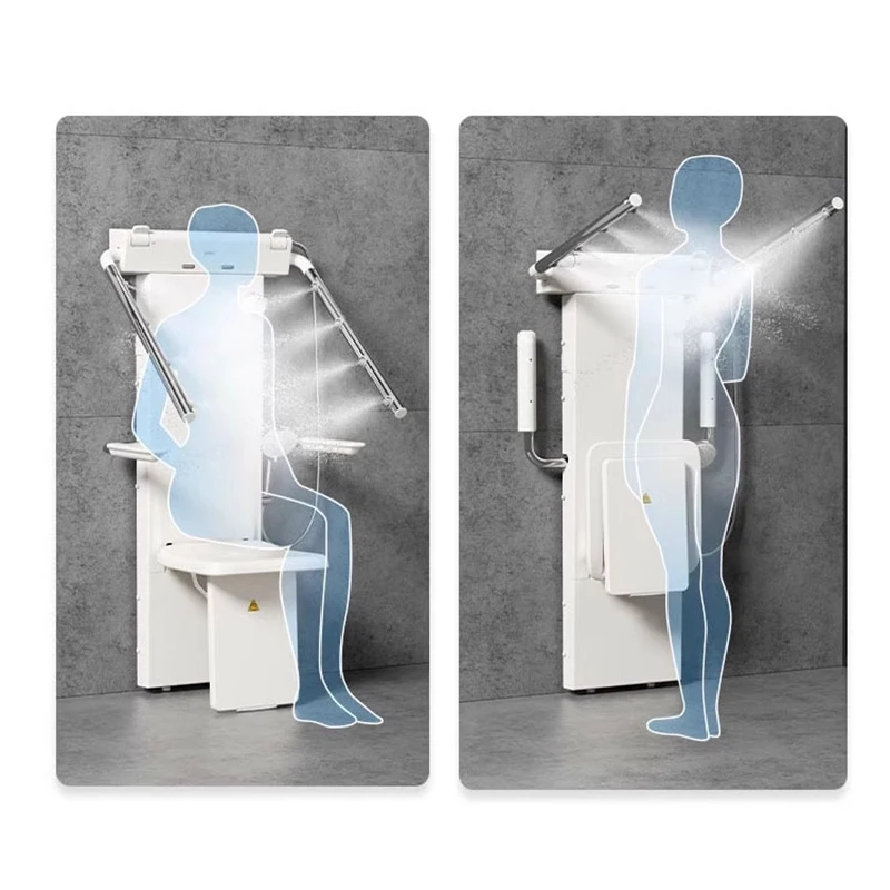 Sit-type thermostatic shower Multifunctional wall-mounted bidet Elderly bathing chair Folding shower screen shower set