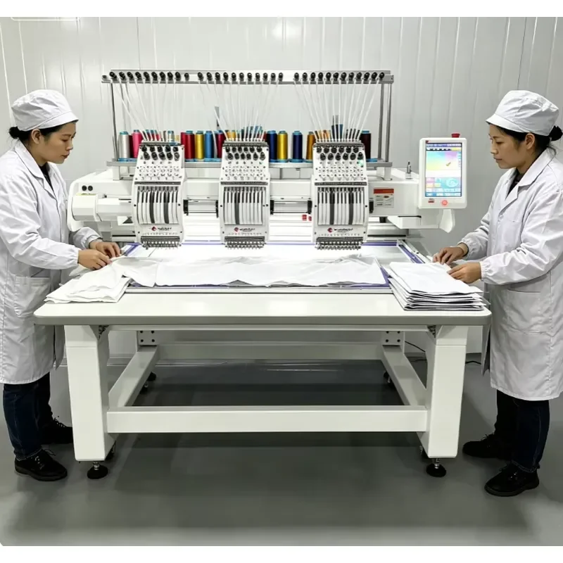 Heavy-Duty Single-Head Embroidery Machine with 15 Needles for Custom Leather Bag Decoration