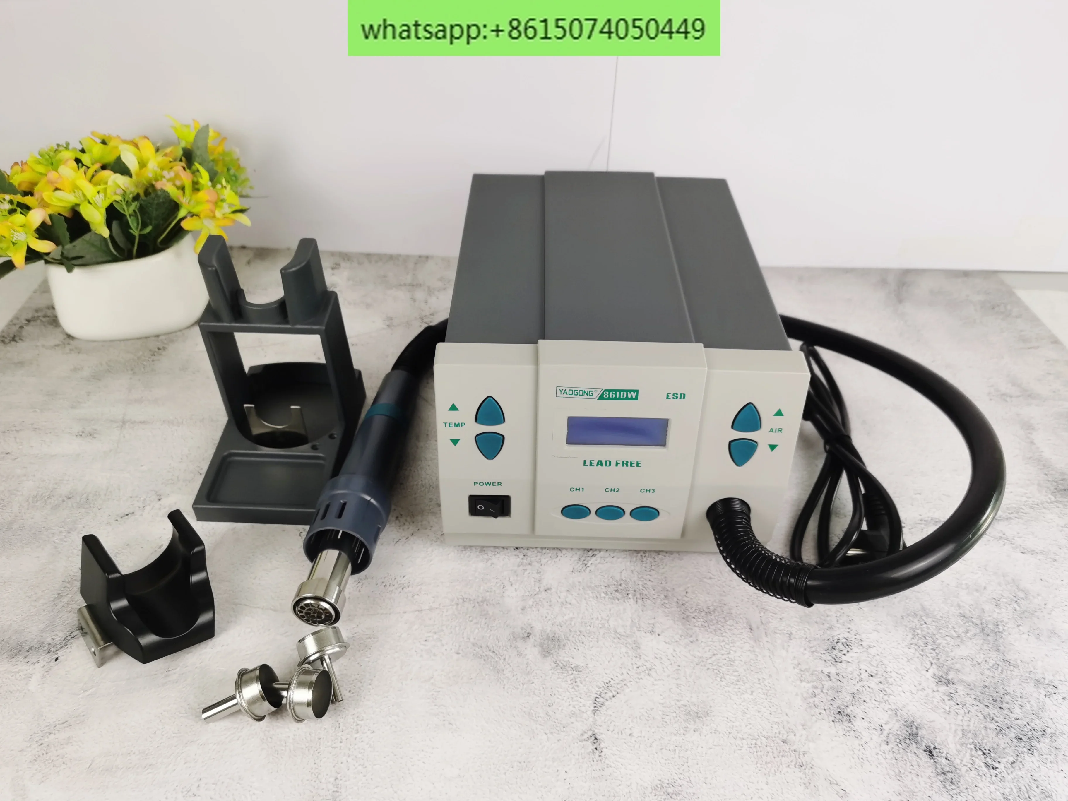 861DW Lead-free Intelligent Hot Air Gun Desoldering Station High Power 1000W Large Air Volume Voltage 220V / 110V