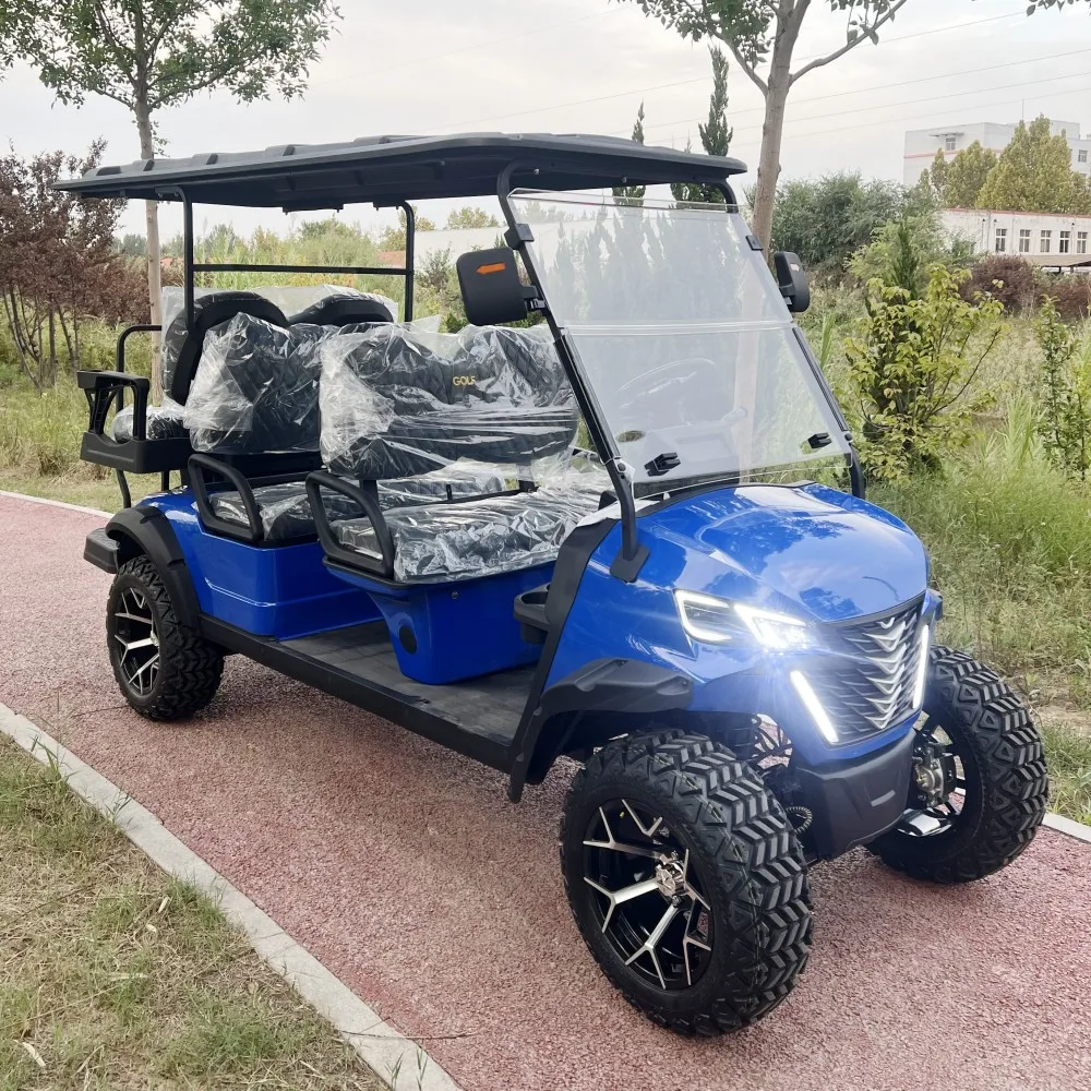 High Quality 4000W 60V Long Range Electric Golf Cart 14 Inch Off-Road Tire Family Electric Gocart 4 Wheel Golf Car