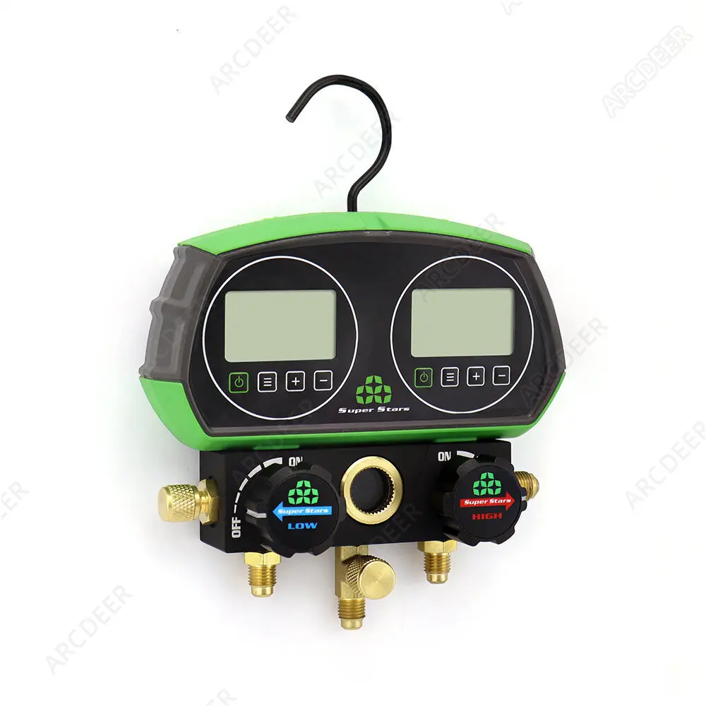 

2-Valve Digital Manifold Gauges ST-B268D Refrigeration HVAC Set Tool R22 R32 R600 R410A R134A Sensing accuracy:±0.5%