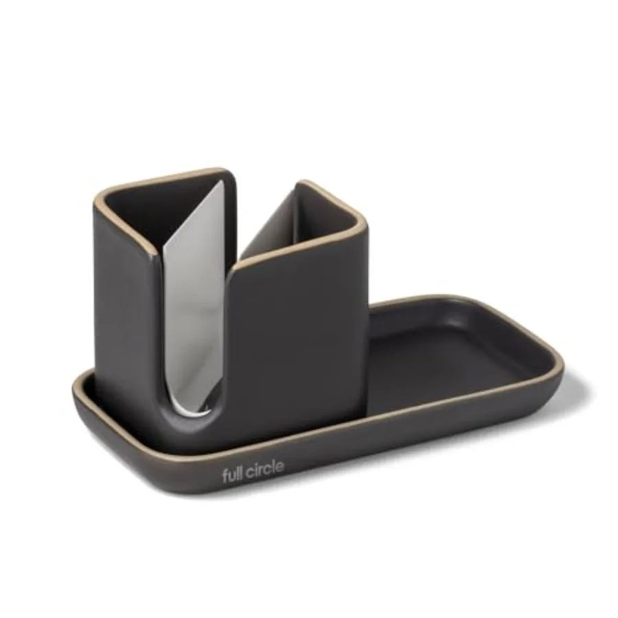 

Stash, Ceramic Kitchen Sink Caddy, Stylish Modular Sponge Holder Dish Brush Organizer,,11