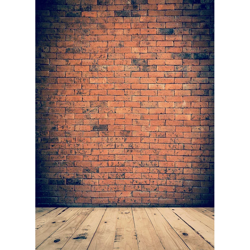Arte tecido fotografia cenários adereços piso de madeira parede de tijolo retrato do bebê photo studio fundo 21802ztn-03