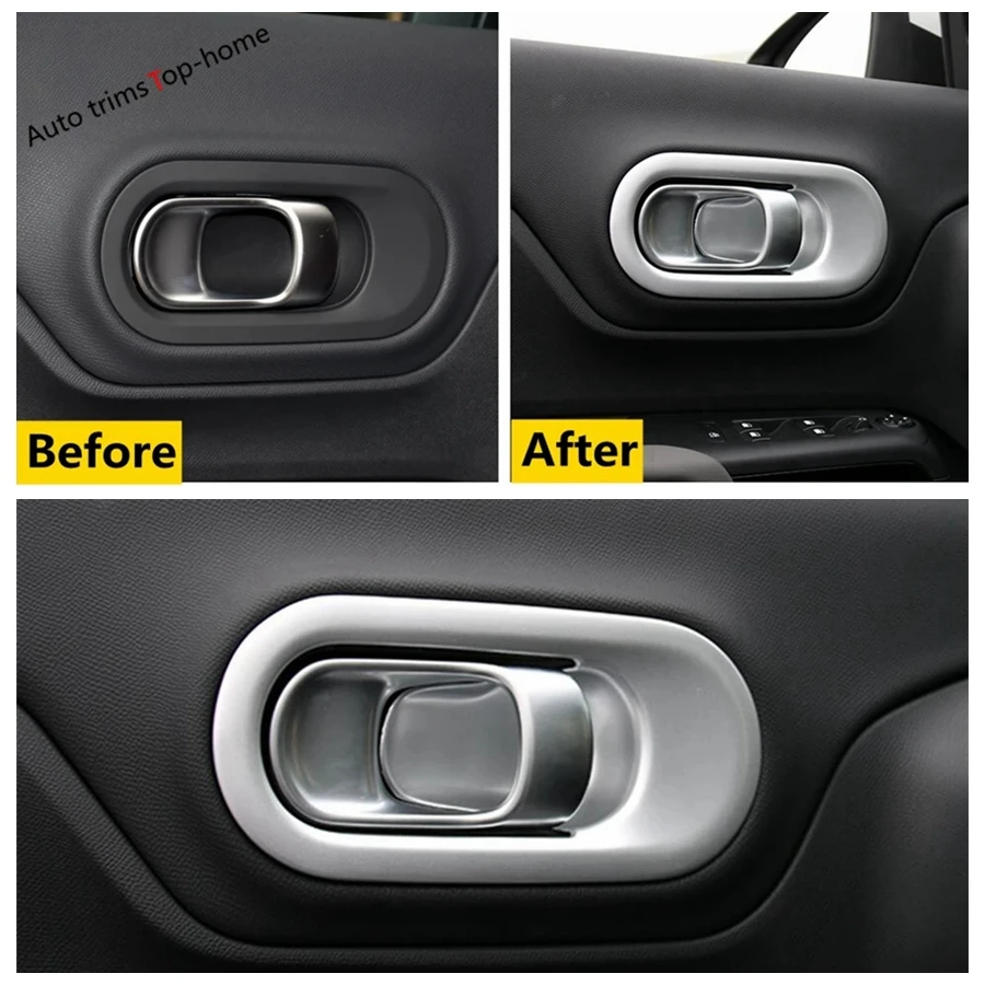 Car Inner Door Handle Clasing Catch Cover Trim Inserting Decoration Panel Fit For Citroen C5 Aircross 2018 - 2024 Accessories