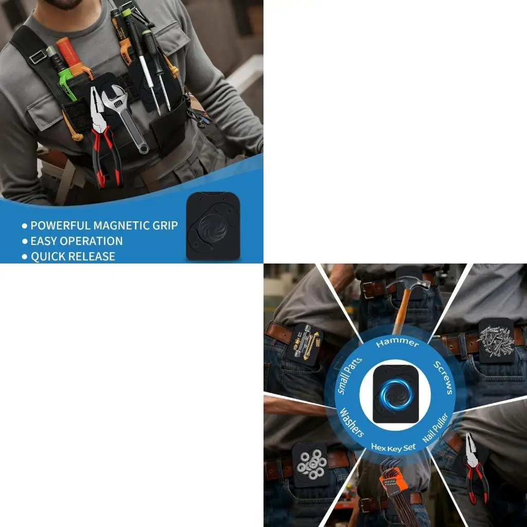 

Магнитный держатель из нержавеющей стали 652F для строительных работ крепится к ремням или брюкам и удерживает сверла, гаечные