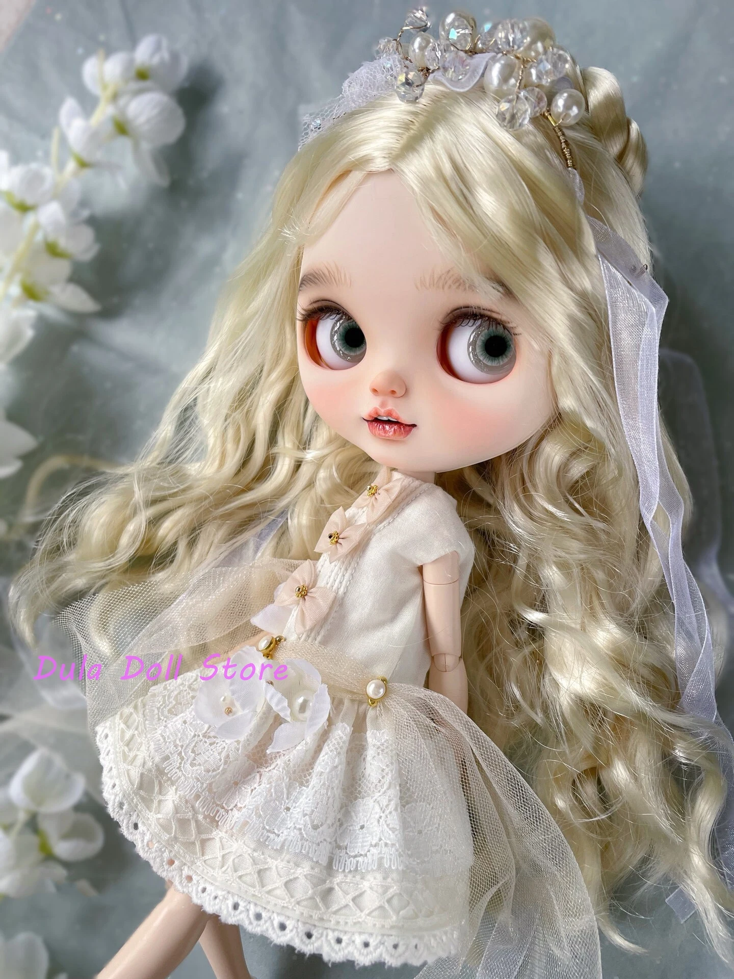 

Dula Doll Clothes Little Flower Fairy Wreath Dress for Blythe Landoudou Landazz Qbaby ob24 ob22 Azone Doll