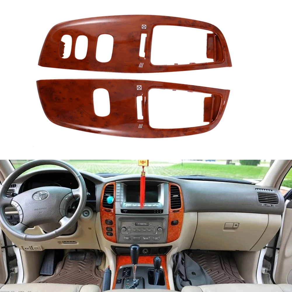 Car Interior Dashboard Air Vent Frame for Toyota Land Cruiser 100 LC100 FJ100 97-07 Air-Conditioning Outlet Wood Grain