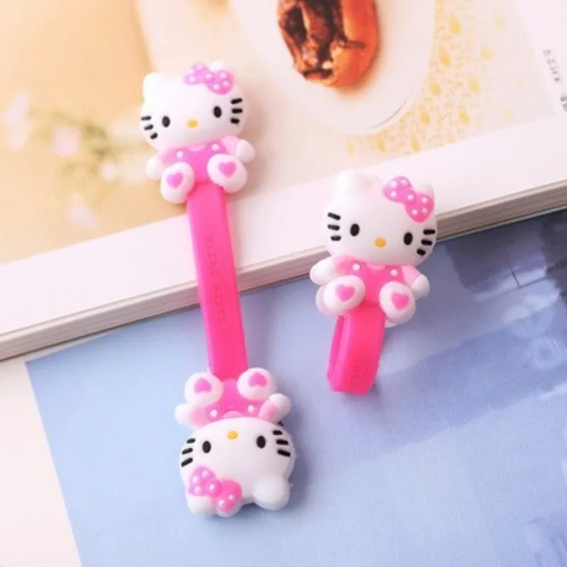 Hello Kitty Cable Organizer Ties Clip Kawaii My Melody Phone Cable Winder Earphone Cord Organizer Buckle Wire Wrapped Cord Gifts