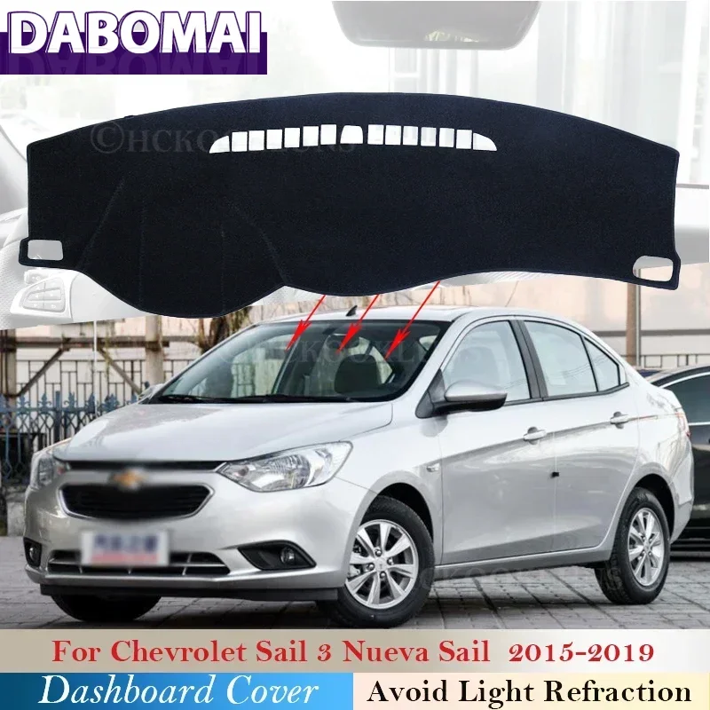 Dash Board Sunshade New Nueva Sail 3 Dashboard Cover Protective Pad for Chevrolet Sail 2015 2016 2017 2018 2019 Car Accessories