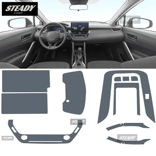 Para Toyota Corolla Cross 2022-2023 consola central interior de coche película protectora de pintura TPU transparente pegatina antiarañazos LCD