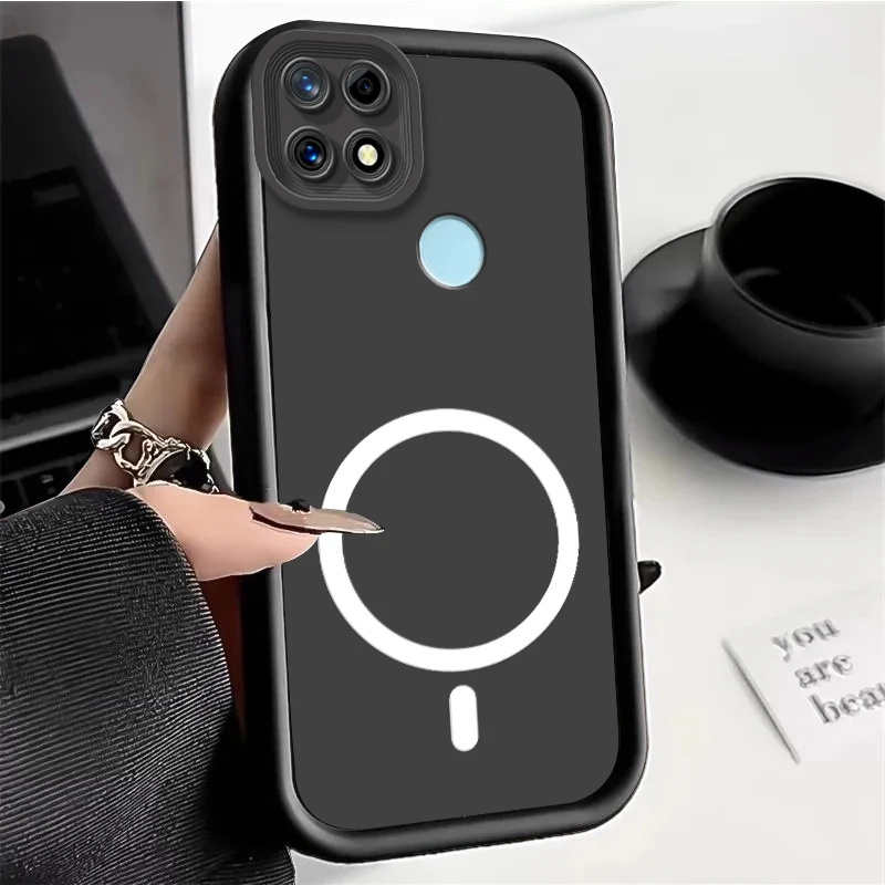 For Realme C25 C25S C25Y C21Y C12 C20A C11 Phone Case With Wireless Magnetic Sticker Full Package Soft Silicone Protect Cover For Realme C25 C25S C25Y C21Y C12 C20A C11 Phone Case With Wireless Magnetic Sticker Full Package Soft Silicone Protect Cover