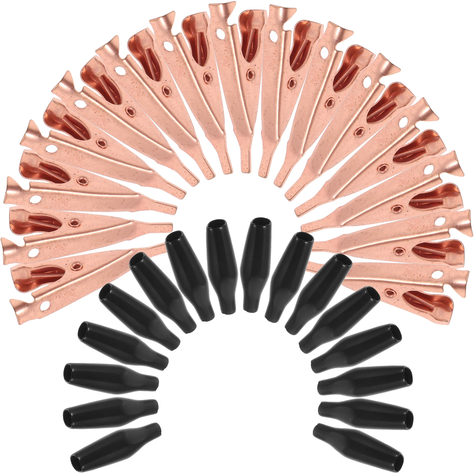 

15pcs Pure Copper Alligator Clip Small Smooth Jaw Metal Clips DIY Soldering Home Automotive Test Toothless Clamp