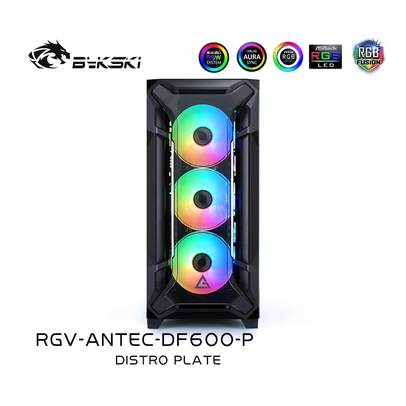 Bykski distro placa para o caso de antec df600/dp502, reservatório de refrigeração água do pc res bomba 12v/5v rgb sync, RGV-ANTEC-DF600-P