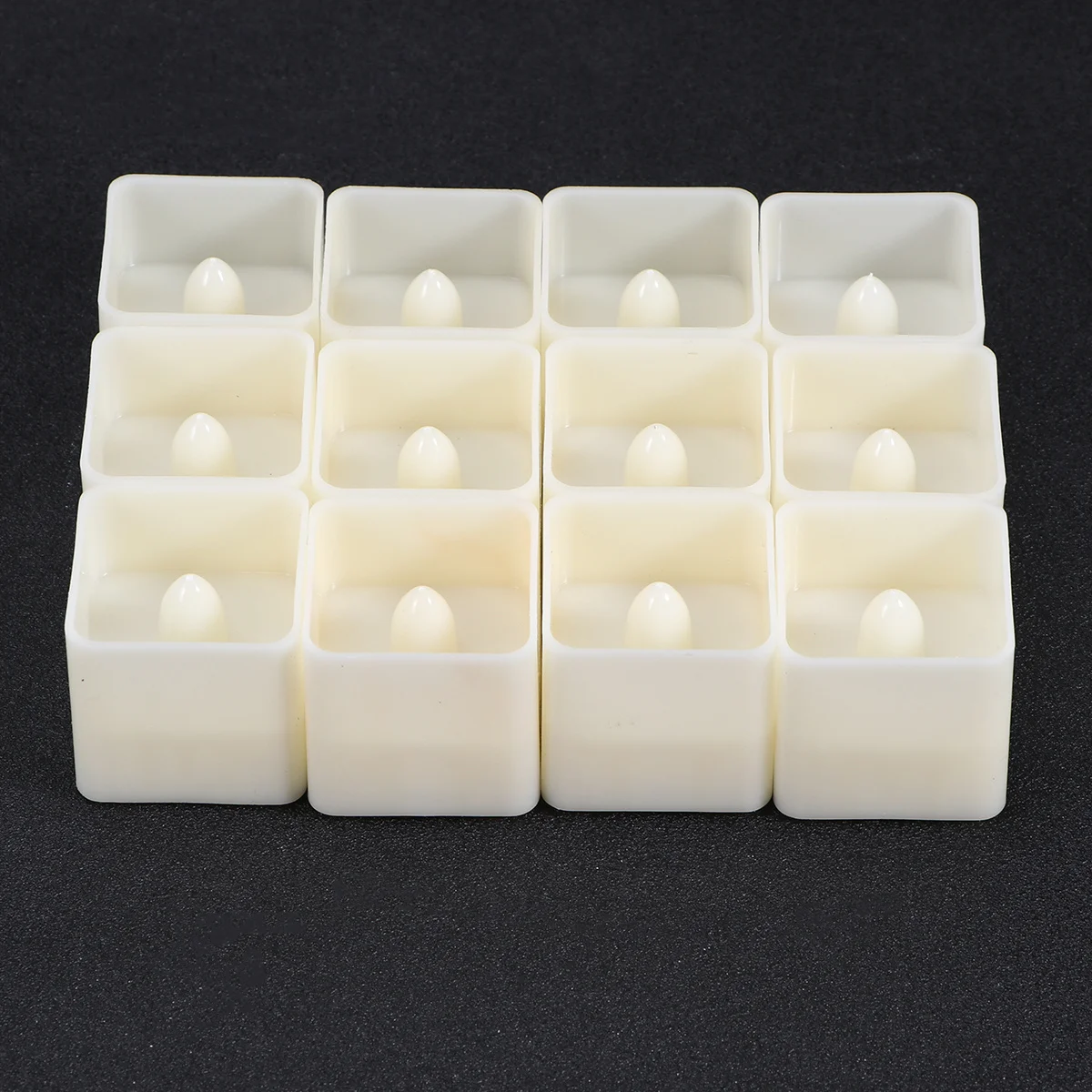 12 قطعة أضواء Led عديمة اللهب مصباح الباردة الأبيض فلاش مربع الإلكترونية Tealight 100H ضوء الليل لزينة الحفلات المنزل #5