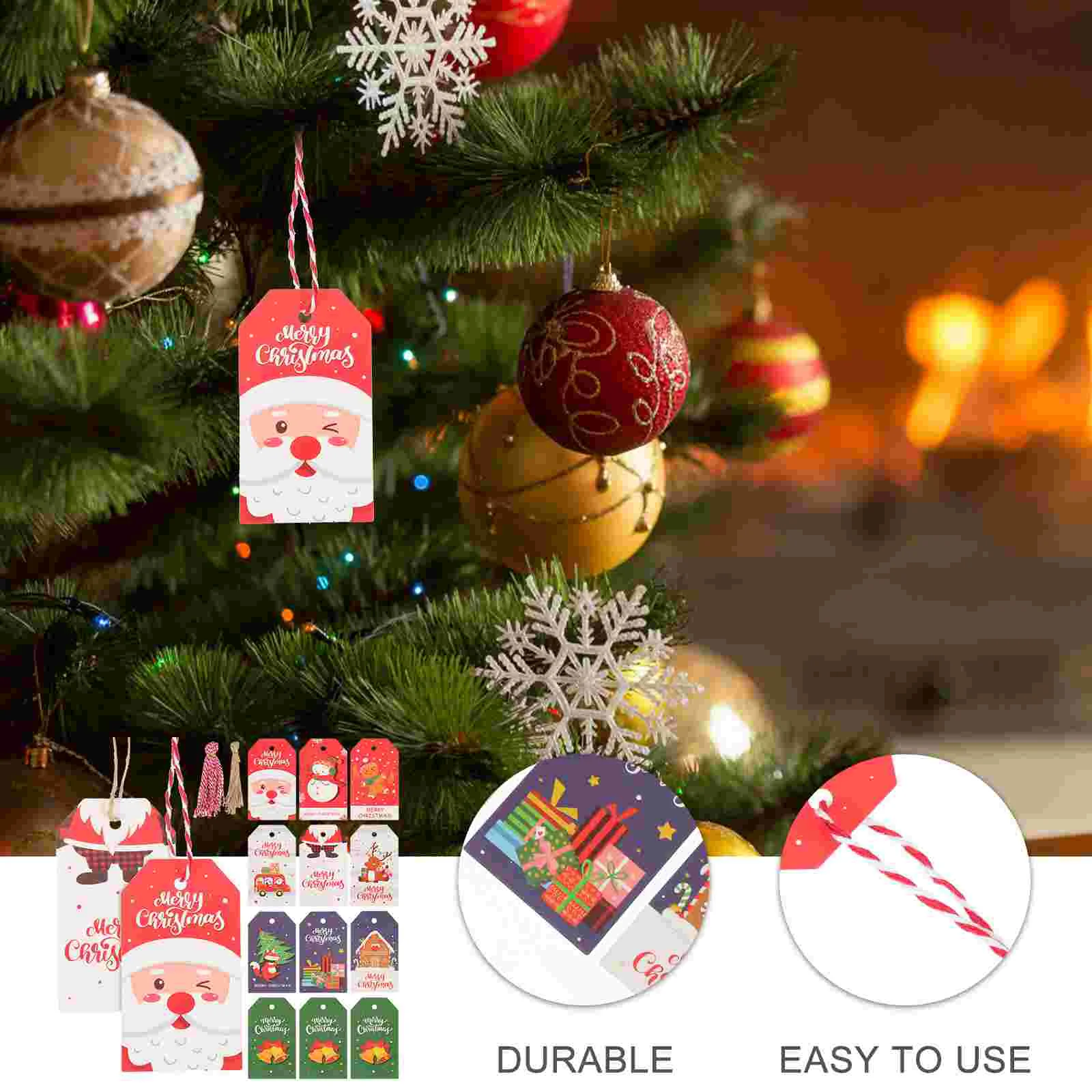 100 Stück Kraftpapier Weihnachtsgeschenkanhänger Vater Dekorationen Weihnachten Namensschilder Etiketten Etiketten Party