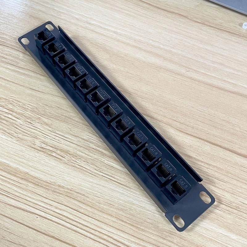 12ポートCAT6 10G対応 1Uネットワークパッチパネル UTP 19インチ壁掛け/ラックマウント パンチダウンブロック (CAT6用)