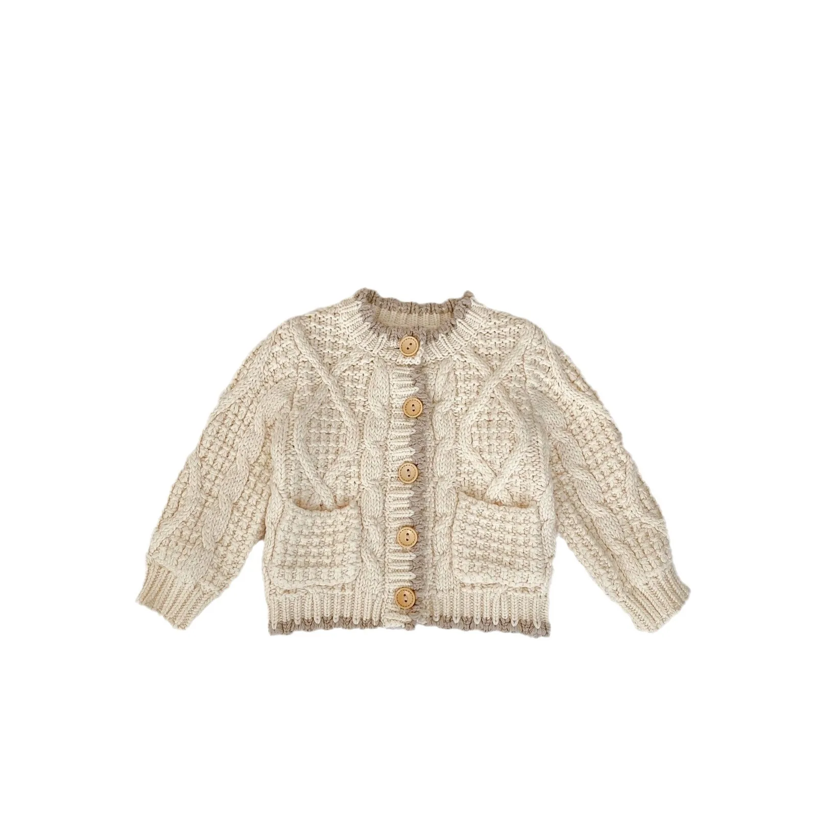 Pull en coton à manches longues pour bébés filles, tricots solides, manteau pour tout-petits, veste pour enfants, cardigan décontracté pour enfants, automne, nouveau, 2025