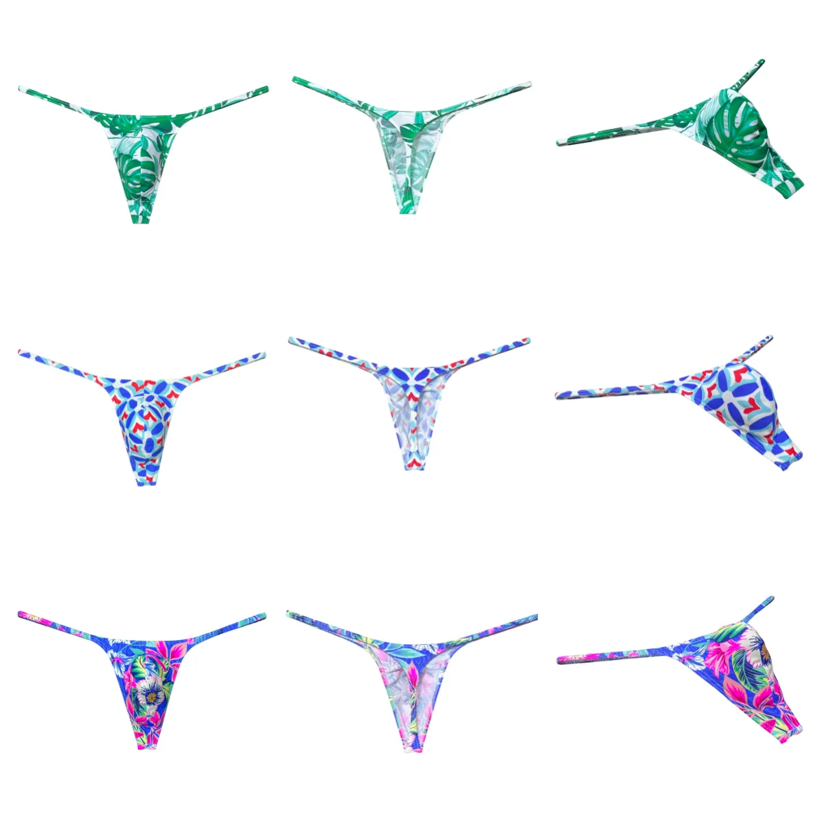

Мужские сексуальные стринги, нижнее белье, контурная сумка, танга, стринги, эластичные, мягкие, дышащие, пляжное бикини, гладкая посадка, с цветочным принтом