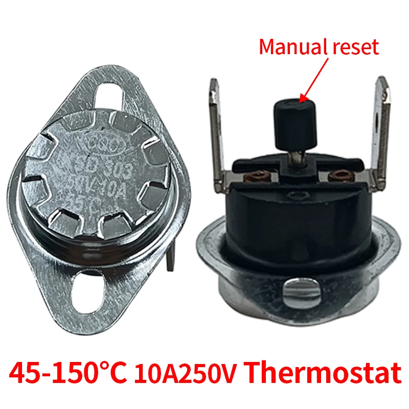 Interruptor de temperatura del termostato, 2/5/10 piezas, Manual, KSD301/KSD303, 45C-150C, 97C, 100C, 110C, 120C, 125C, 130C, 140C, 150 grados Celsius