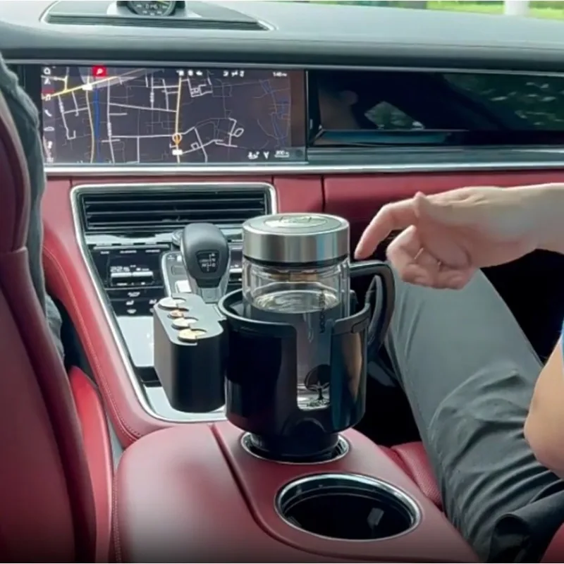 

Car Multifunctional Water Cup Holder - Large Size Center Console Cup/Bottle Stand with Car Coin Box
