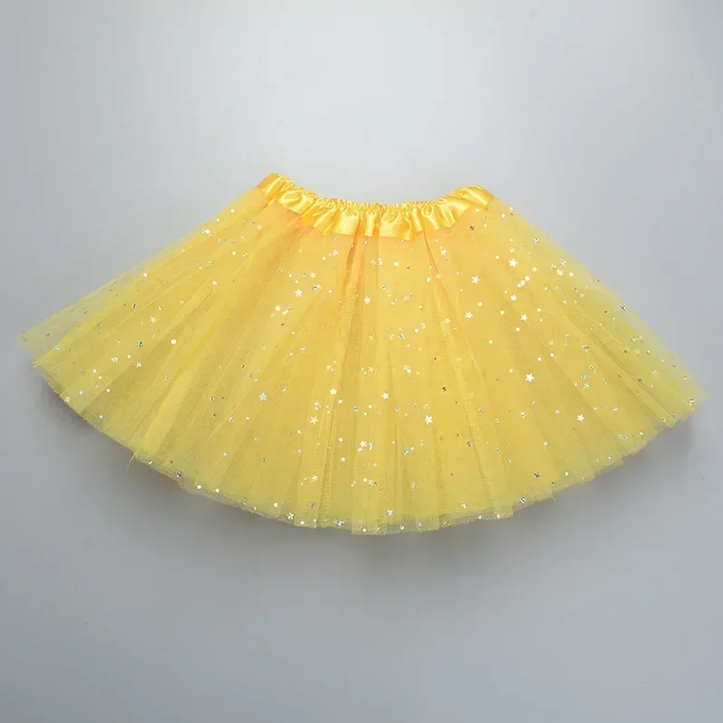 Girls Tulle Star Short Tutu Skirt Children Fancy Ballet Dancewear Party Costume Ball Gown Mini Skirt