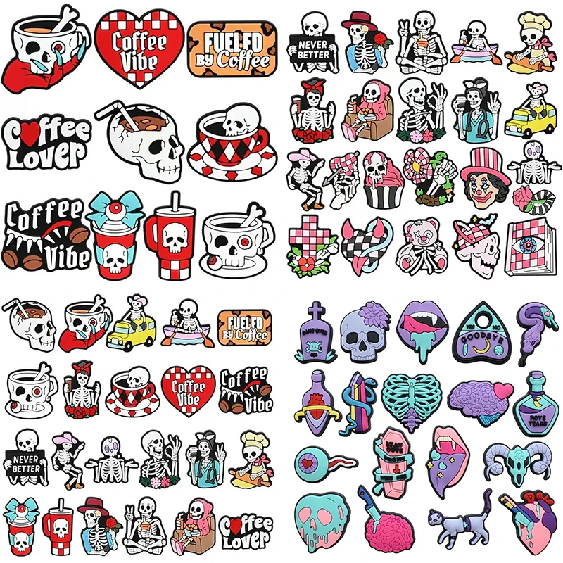 10-100pcs Halloween Series Shoe Charms For Sandals,Shoe Decoration Accessories Shoe Pins Great Gift For Men Women