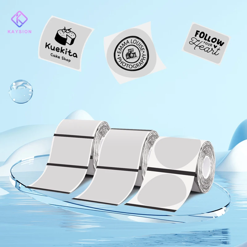 

KAYSION 3 Rolls Transparent Label Paper Thermal Adhesive Sticker Roll Suit for Phomemo M110 M200 M120 M220 E210 P50 DETONG P1