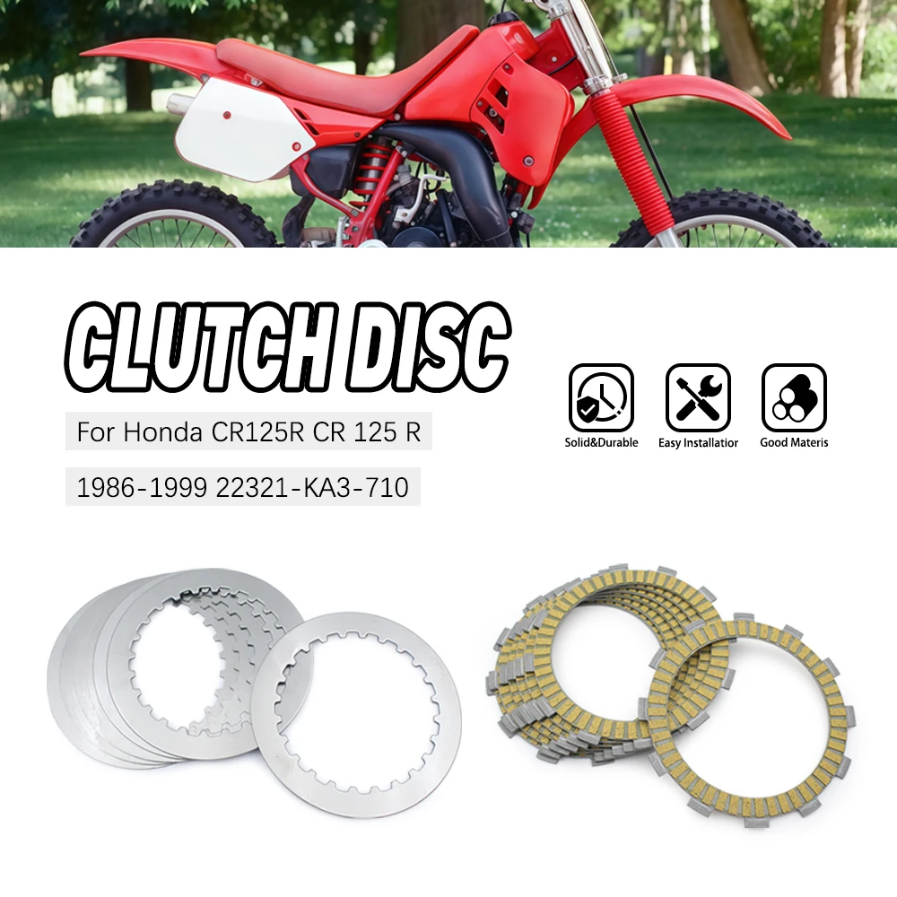 

Motorcycle Clutch Friction Disc Plate Kit For Honda CR125R 1986-1999 OEM:22201-KS6-700 22321-KA3-710 Motorcycles Accessories