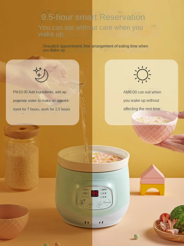 

Automatic Mini Small Stew Pot Congee Cooking Pot Casserole Household Electric Stewpot Ceramic Soup Pot Porridge