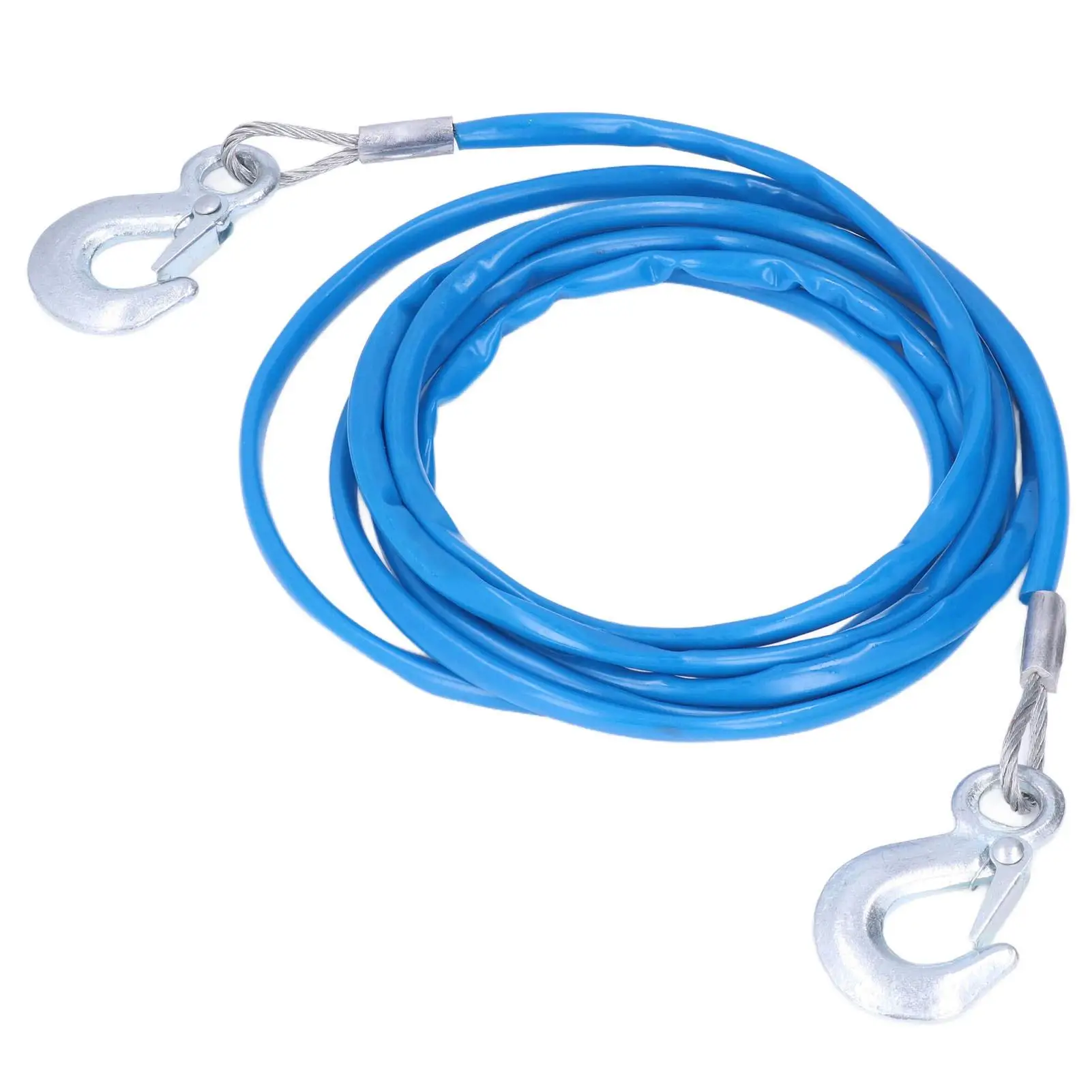 Cable de acero de seguridad de 4m/13,12 pies de largo, Cable de remolque de carga de 3 toneladas, gancho de cuerda de remolque de maletero para automóviles, SUV, Mini camiones