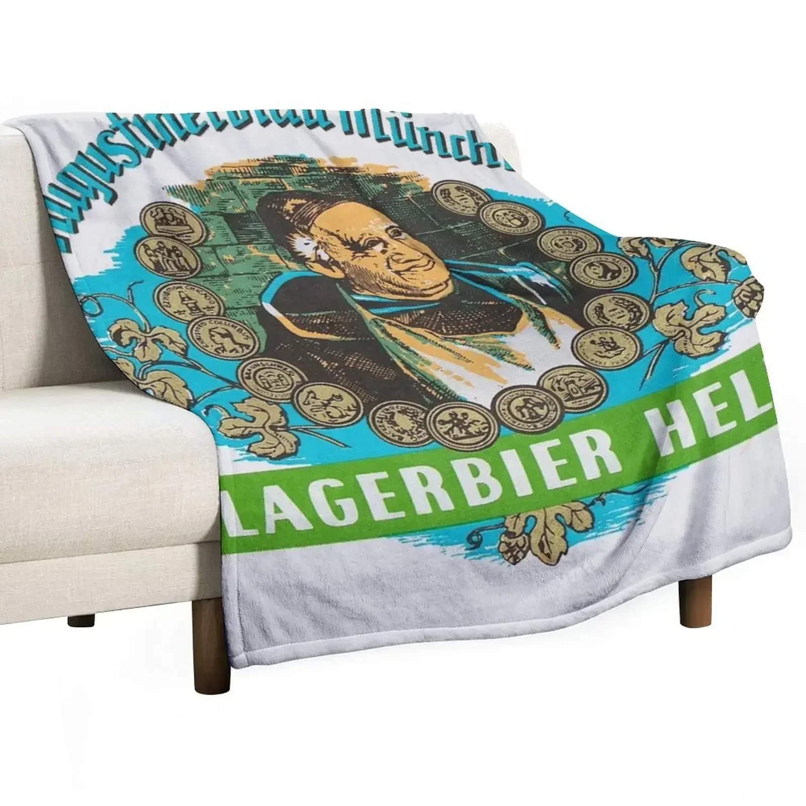 

New Augustiner Munich Beer...Lagerbier Hell Throw Blanket wednesday Bed For Sofa Thin Blankets