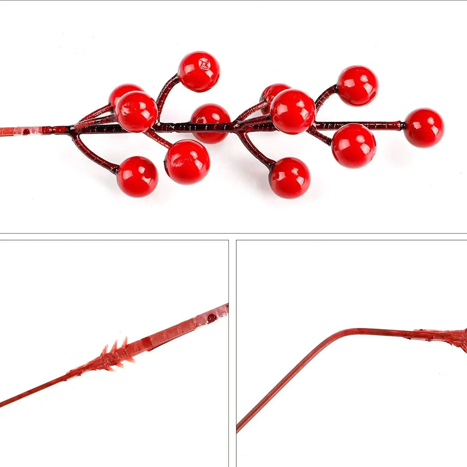 Artificial Red Berry Decoration, Fake Foam Fruit for Wreath, Christmas Ornament, DIY Home Decor