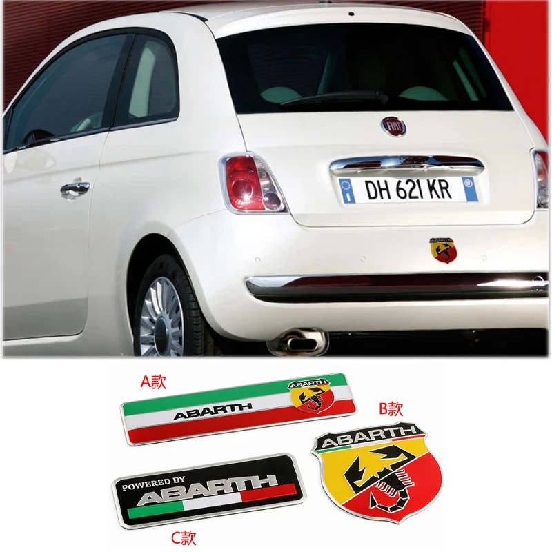 Car Metal Emblem Sticker Auto Trunk Decorate Decal Accessories For Fiat Abarth 500 Tipo FR Punto Ducato Stilo Palio Bravo Pondo