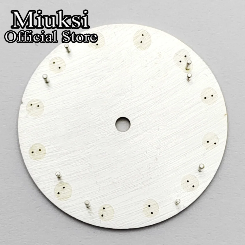 Miuksi 28,5 mm VH31 Zifferblatt, grün leuchtend, passend für VH31 NH35 ETA2824 2836 Mingzhu DG2813 3804 Miyota 8205 8215 821A Uhrwerke – Detail 8