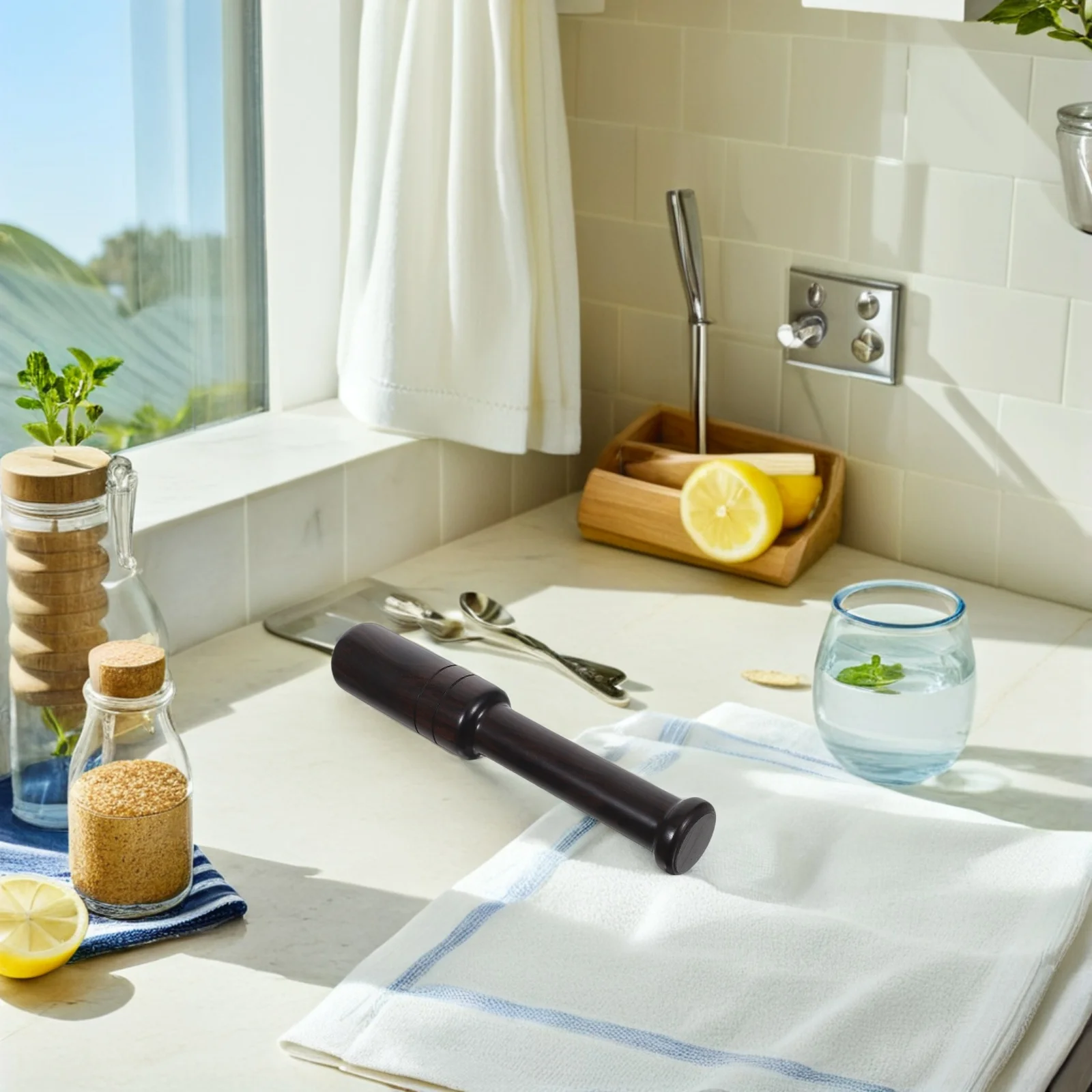 

Wooden Sauerkraut Pounder Black Fermentation Tamper Stick for Cabbage Pickled Vegetables Food Masher Manual Grinding Rod Kitchen