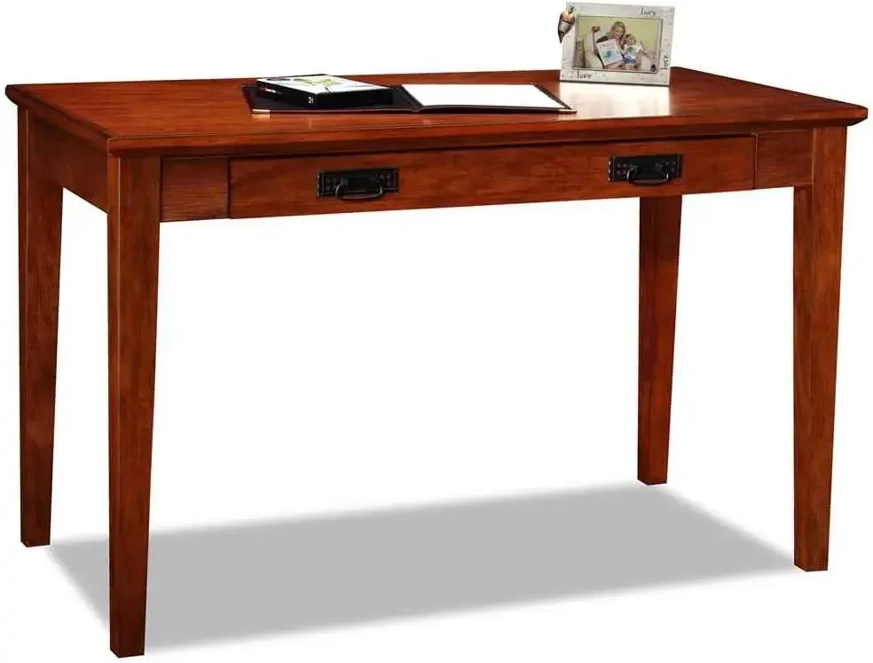 82400 Mission Writing Computer Desk with Drop Front Keyboard Drawer, for Home Office, Solid Wood, Mission Oak