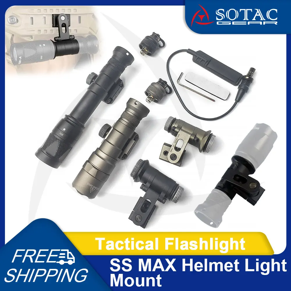 

Hunting Helmet Light M300 M600 M300V M600V IR Flashlight with SS MAX Mount Aluminum SOTAC GEAR