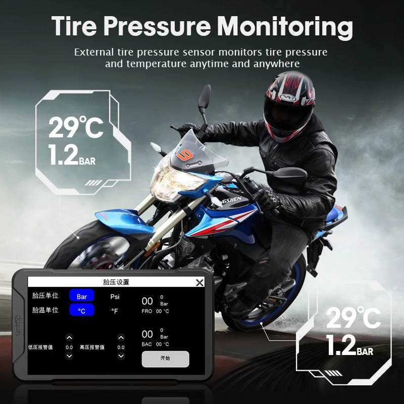 M10 5 Inch Waterproof IPX7 GPS Navigation Dashcam for Cars Wireless Apple Carplay Android Motorcycle Auto Dash Camera IPS Touch view 4