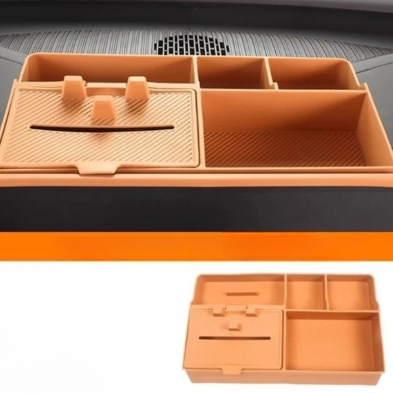 

For Denza D9 2022-2025 - 15.6'' Screen Rear Storage Box, Magnetic ETC Mount, Silicone Interior Organizer